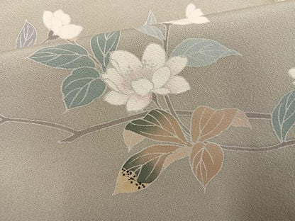 平和屋着物●訪問着　友禅　作家物　枝花文　暈し染め　正絹　逸品　AABJ1311ph