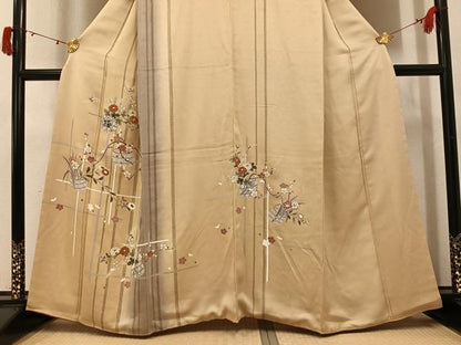 平和屋着物●訪問着　駒刺繍　花籠文　暈し染め　金彩　鈴乃屋扱い　正絹　逸品　未使用　AABJ1313ph
