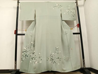 平和屋着物●訪問着　友禅　作家物　枝花文　暈し染め　正絹　逸品　AABJ1318ph