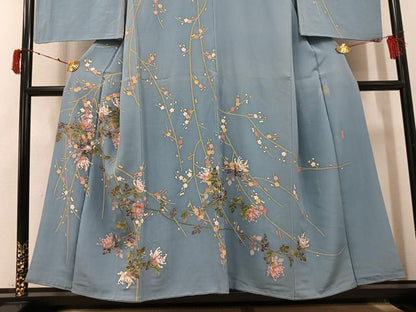 平和屋着物●本加賀友禅作家　宮野勇造　訪問着　枝花文　正絹　逸品　AABJ1320ph