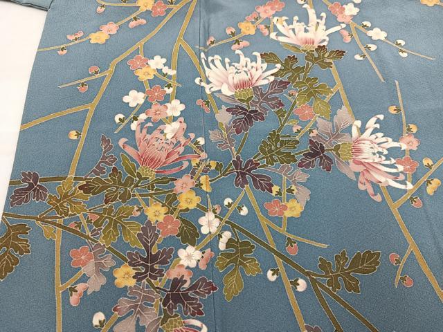 平和屋着物●本加賀友禅作家　宮野勇造　訪問着　枝花文　正絹　逸品　AABJ1320ph