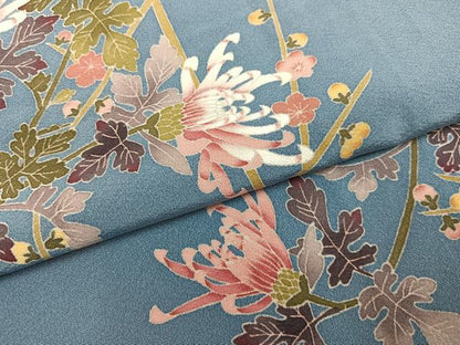 平和屋着物●本加賀友禅作家　宮野勇造　訪問着　枝花文　正絹　逸品　AABJ1320ph