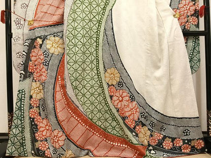 平和屋着物●豪華振袖　絞り　舞花文　金彩　正絹　逸品　AABJ1324ph