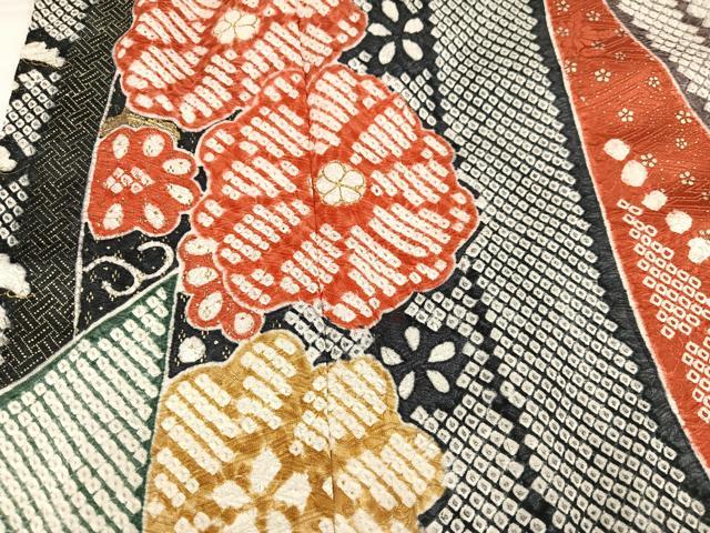 平和屋着物●豪華振袖　絞り　舞花文　金彩　正絹　逸品　AABJ1324ph