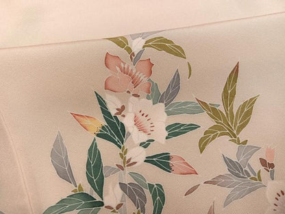 平和屋着物●訪問着　友禅　作家物　枝花文　ロング丈　正絹　逸品　未使用　AABJ1326ph