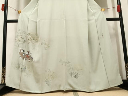 平和屋着物●訪問着　作家物　峰雲　手描き　童子遊び　正絹　逸品　AABJ1328ph
