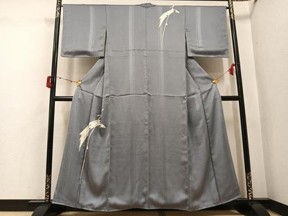 平和屋着物●訪問着　手描き　抽象文様　銀彩　正絹　逸品　AABJ1329ph