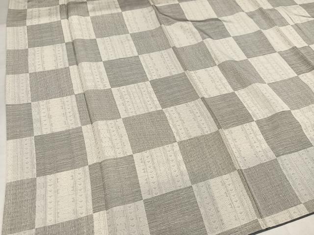 平和屋着物●上質な小紋　市松文様　正絹　逸品　AABJ1331ph