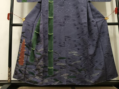 平和屋着物●訪問着　筍　竹　笹　金彩　正絹　逸品　未使用　AABJ1332ph