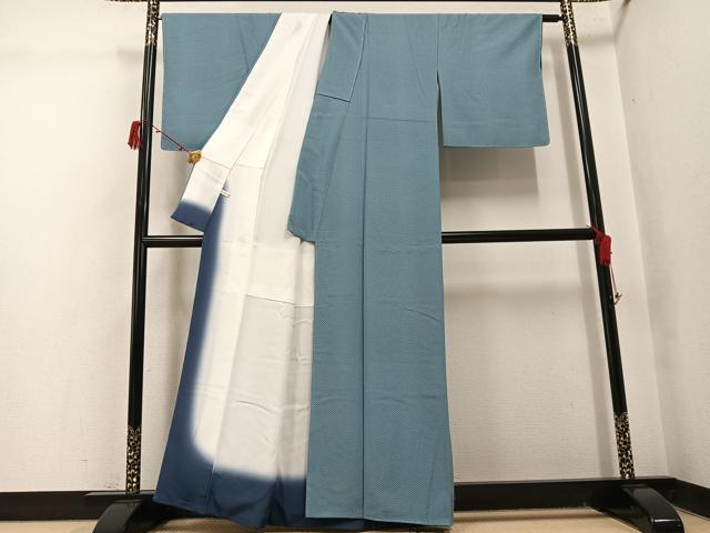 平和屋着物●江戸小紋　菊菱　丹後ちりめん　染の近江　反端付き　正絹　逸品　未使用　AABJ1333ph
