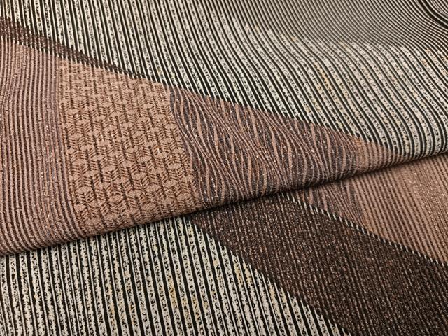 平和屋着物●訪問着　幾何学文様　黒地　正絹　逸品　AABJ1334ph