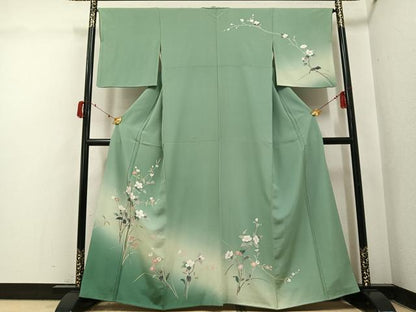 平和屋着物●訪問着　友禅　枝花文　暈し染め　正絹　逸品　AABJ1336ph