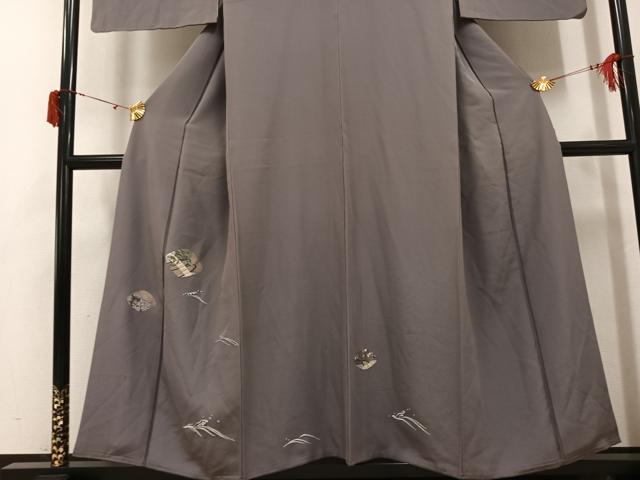 平和屋着物●訪問着　総刺繍　浜松花舟文　金糸　正絹　逸品　AABJ1340ph