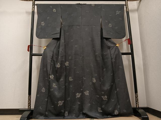 平和屋着物●訪問着　ろうけつ染め　ミミズク　正絹　逸品　AABJ1346ph