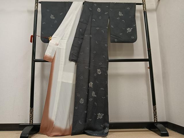 平和屋着物●訪問着　ろうけつ染め　ミミズク　正絹　逸品　AABJ1346ph