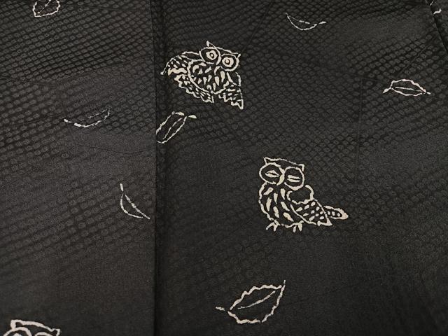 平和屋着物●訪問着　ろうけつ染め　ミミズク　正絹　逸品　AABJ1346ph