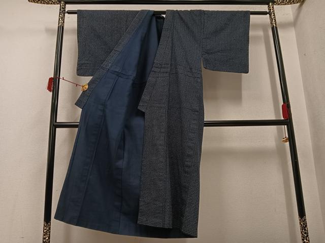 平和屋着物●男性　久留米絣　綿　逸品　AABJ1348ph