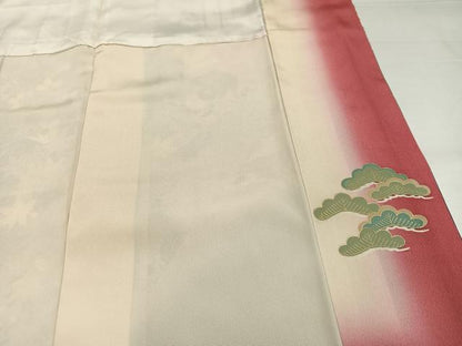 平和屋着物●豪華振袖　御所車鴛鴦花文　暈し染め　金彩　正絹　逸品　AABJ1350ph