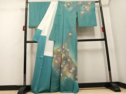平和屋着物●訪問着　辻が花　暈し染め　金彩　金通し地　ますいわ屋扱い　正絹　逸品　AABJ1353ph