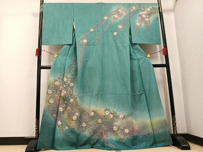 平和屋着物●訪問着　辻が花　暈し染め　金彩　金通し地　ますいわ屋扱い　正絹　逸品　AABJ1353ph