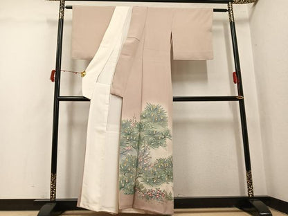 平和屋着物●本加賀友禅作家　浅野冨治男　色留袖　草花文　暈し染め　正絹　逸品　AABJ1355ph