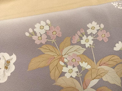 平和屋着物●訪問着　作家物　草花文　暈し染め　正絹　逸品　AABJ1359ph