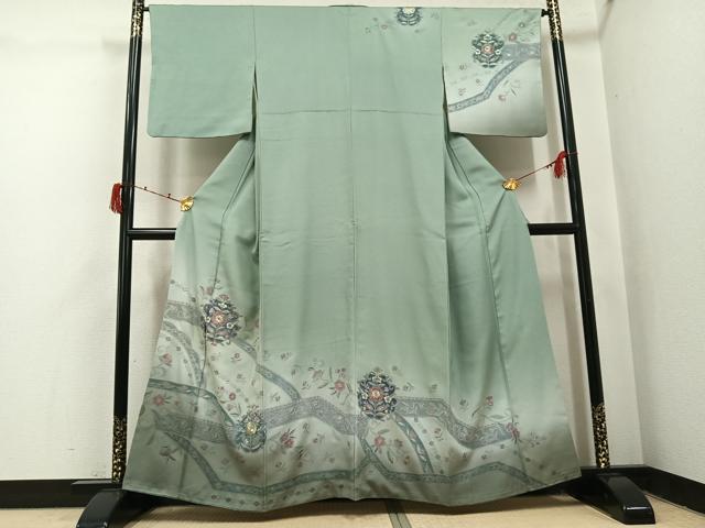 平和屋着物●訪問着　翠山刺繍　暈し染め　正絹　逸品　AABJ1360ph