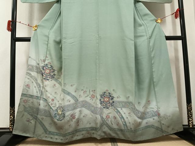平和屋着物●訪問着　翠山刺繍　暈し染め　正絹　逸品　AABJ1360ph
