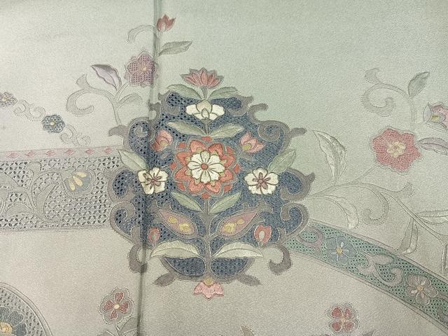 平和屋着物●訪問着　翠山刺繍　暈し染め　正絹　逸品　AABJ1360ph