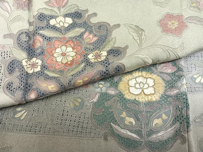 平和屋着物●訪問着　翠山刺繍　暈し染め　正絹　逸品　AABJ1360ph