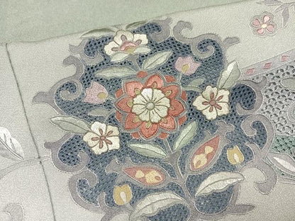 平和屋着物●訪問着　翠山刺繍　暈し染め　正絹　逸品　AABJ1360ph