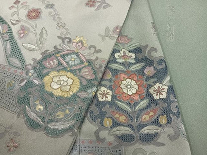平和屋着物●訪問着　翠山刺繍　暈し染め　正絹　逸品　AABJ1360ph