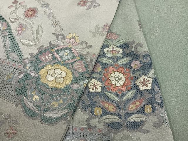 平和屋着物●訪問着　翠山刺繍　暈し染め　正絹　逸品　AABJ1360ph