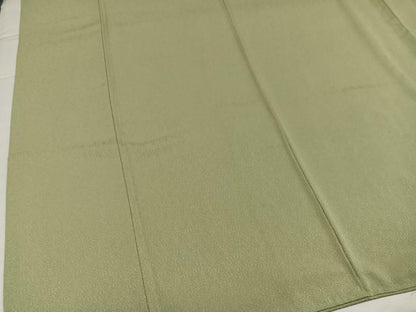 平和屋着物●上質な色無地　花地紋　若葉色　松坂屋扱い　正絹　逸品　AABJ1361ph