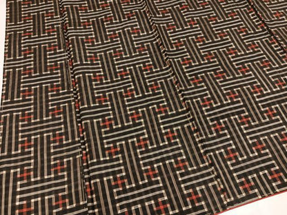 平和屋着物●本場大島紬　龍郷絣　秋名バラ　アンサンブル　正絹　逸品　未使用　AABJ1363ph