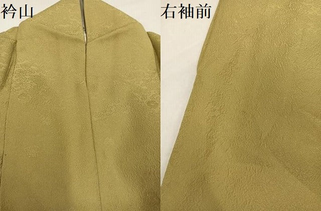 平和屋着物●上質な色無地　辻が花地紋　桑染色　正絹　逸品　AABJ1364ph