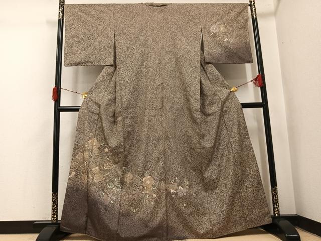 平和屋着物●訪問着　本場大島紬　染大島　中国三大刺繍　汕頭刺繍　スワトウ刺繍　辻が花　正絹　逸品　AABJ1366ph
