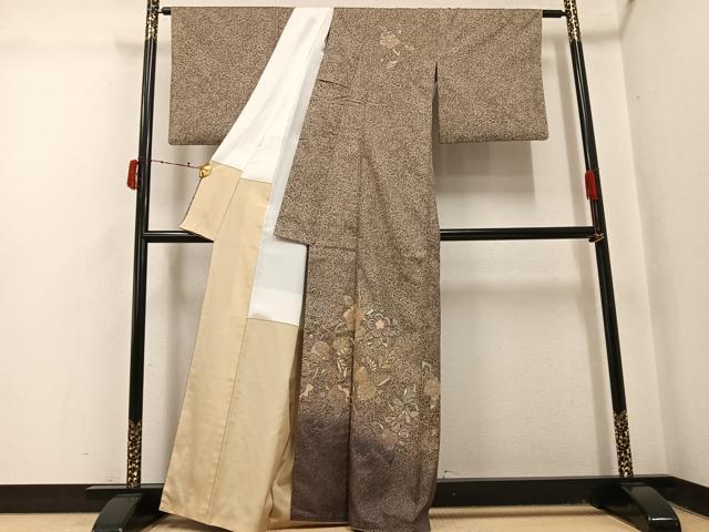 平和屋着物●訪問着　本場大島紬　染大島　中国三大刺繍　汕頭刺繍　スワトウ刺繍　辻が花　正絹　逸品　AABJ1366ph