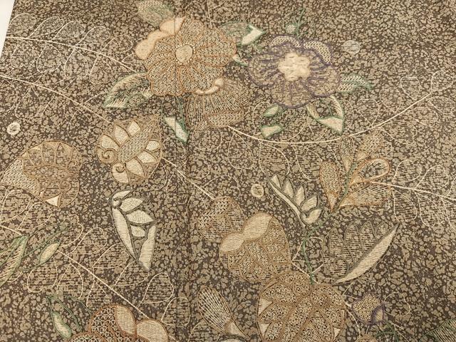 平和屋着物●訪問着　本場大島紬　染大島　中国三大刺繍　汕頭刺繍　スワトウ刺繍　辻が花　正絹　逸品　AABJ1366ph