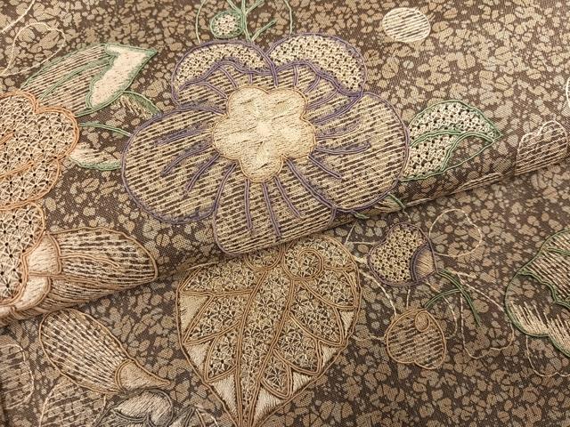 平和屋着物●訪問着　本場大島紬　染大島　中国三大刺繍　汕頭刺繍　スワトウ刺繍　辻が花　正絹　逸品　AABJ1366ph