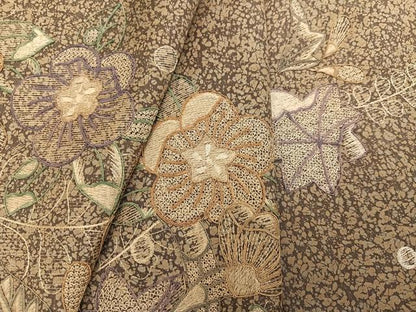 平和屋着物●訪問着　本場大島紬　染大島　中国三大刺繍　汕頭刺繍　スワトウ刺繍　辻が花　正絹　逸品　AABJ1366ph