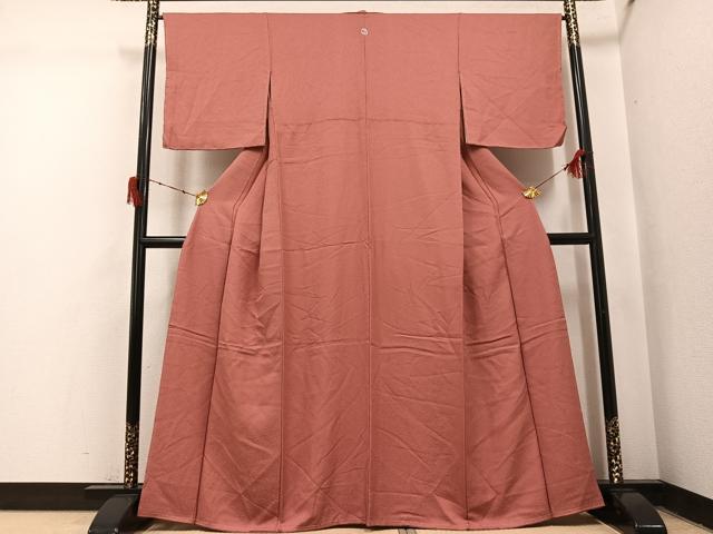 平和屋着物●上質な色無地　紋意匠　東雲色　正絹　逸品　未使用　AABJ1368ph