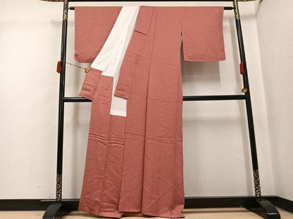 平和屋着物●上質な色無地　紋意匠　東雲色　正絹　逸品　未使用　AABJ1368ph