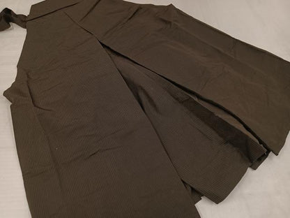平和屋着物●男性　馬乗り袴　縞　正絹　逸品　AABJ1369ph
