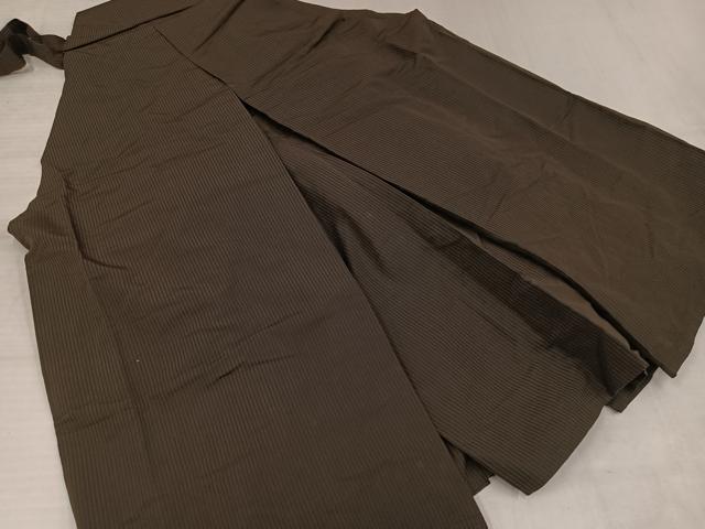 平和屋着物●男性　馬乗り袴　縞　正絹　逸品　AABJ1369ph