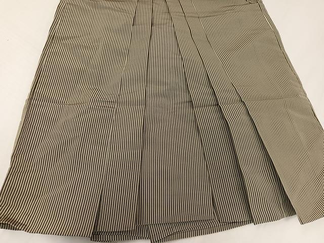 平和屋着物●男性　馬乗り袴　縞　正絹　逸品　AABJ1370ph