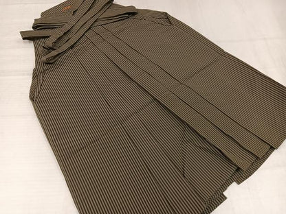 平和屋着物●男性　本場神代仙台平　馬乗り袴　縞　正絹　逸品　AABJ1375ph