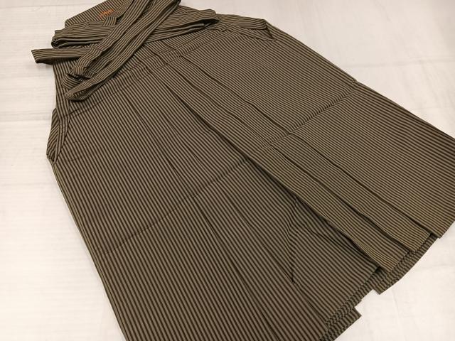 平和屋着物●男性　本場神代仙台平　馬乗り袴　縞　正絹　逸品　AABJ1375ph