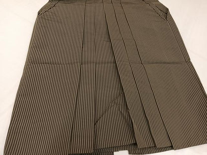 平和屋着物●男性　本場神代仙台平　馬乗り袴　縞　正絹　逸品　AABJ1375ph