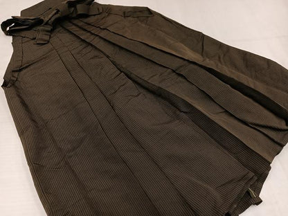 平和屋着物●男性　馬乗り袴　縞　正絹　逸品　AABJ1376ph